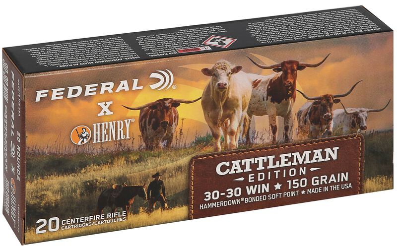 Federal x Henry Cattleman Edition, 30-30 Win, 150 Grain, Bonded Soft Point, 2390 fps