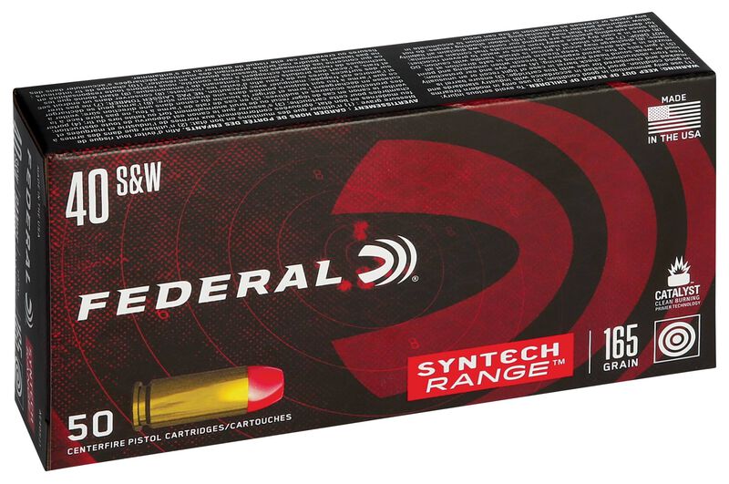 Syntech Range, 40 S&amp;W, 165 Grain, Syntech Jacket Flat Nose, 1060 fps