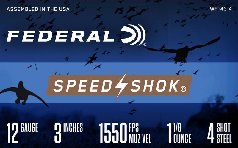 Speed-Shok, 12 Gauge, 4 Shot, 3 in, 1 1/8 oz, 1550 fps