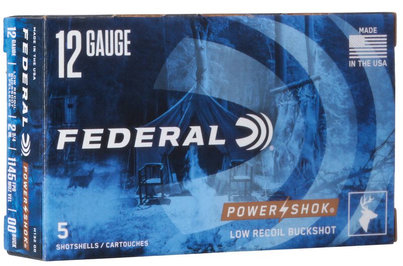 Power-Shok Buckshot - Low Recoil, 12 Gauge, 00 Buck Shot, 2-3/4 in, 1140 fps