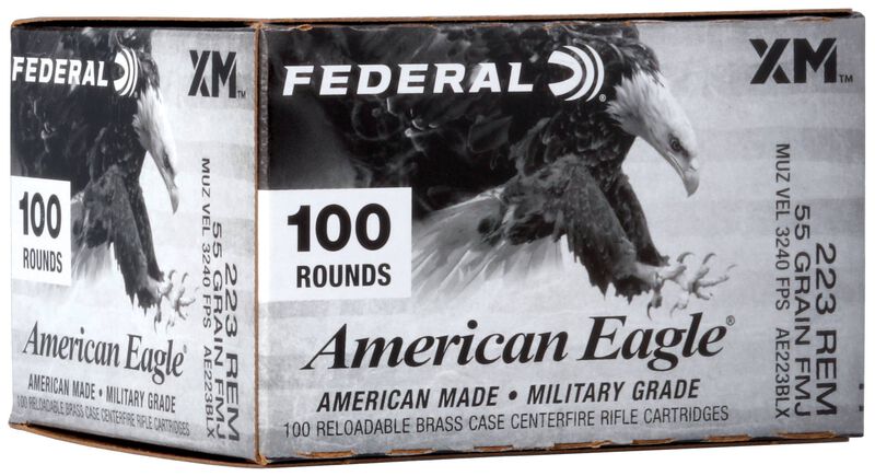 American Eagle Rifle, 223 Rem, 55 Grain, Full Metal Jacket Boat-Tail, 3240 fps