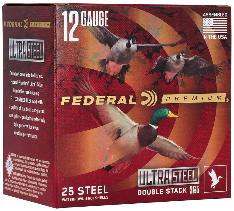 Ultra Steel, 12 Gauge, 3 and 5 Shot, 3 in, 1 1/4 oz, 1450 fps