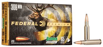 Sierra GameKing Boat-Tail SP, 308 Win, 165 Grain, Sierra Gameking Boat-Tail Soft Point, 2700 fps