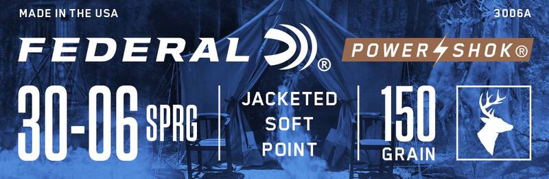 Power-Shok Rifle, 30-06 Springfield, 150 Grain, Jacketed Soft Point, 2910 fps
