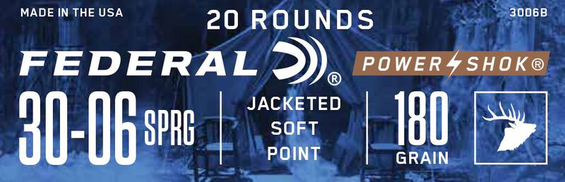 Power-Shok Rifle, 30-06 Springfield, 180 Grain, Jacketed Soft Point, 2700 fps