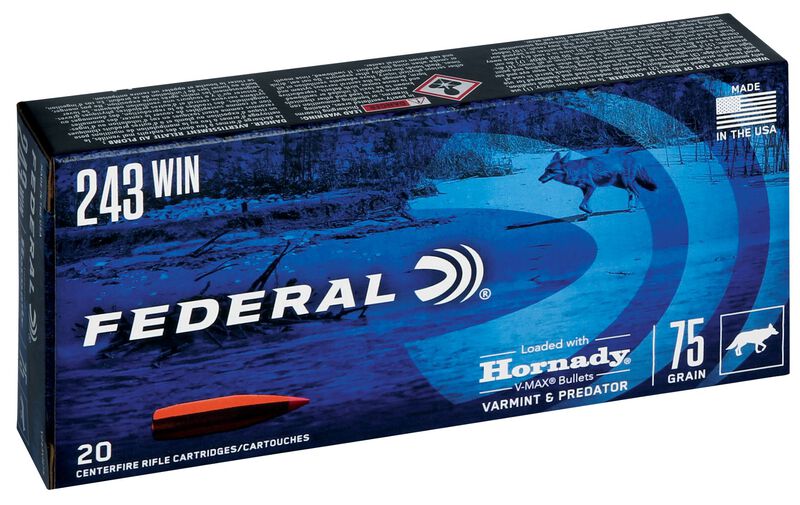 Varmint &amp; Predator, 243 Win, 75 Grain, Hornady&reg; V-Max&reg;, 3425 fps