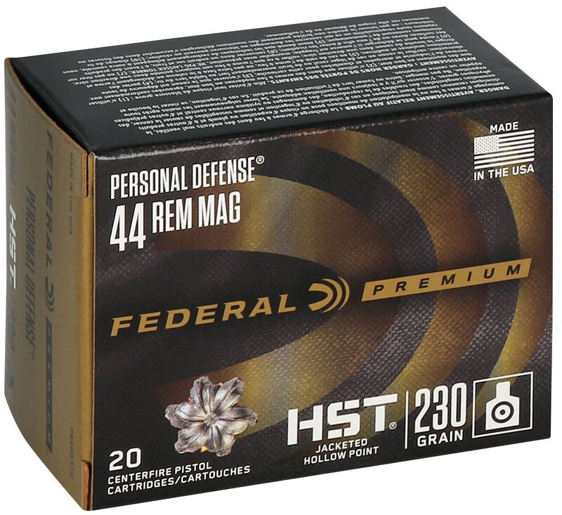 Personal Defense HST, 44 Rem Magnum, 230 Grain, HST Jacketed Hollow Point, 1085 fps