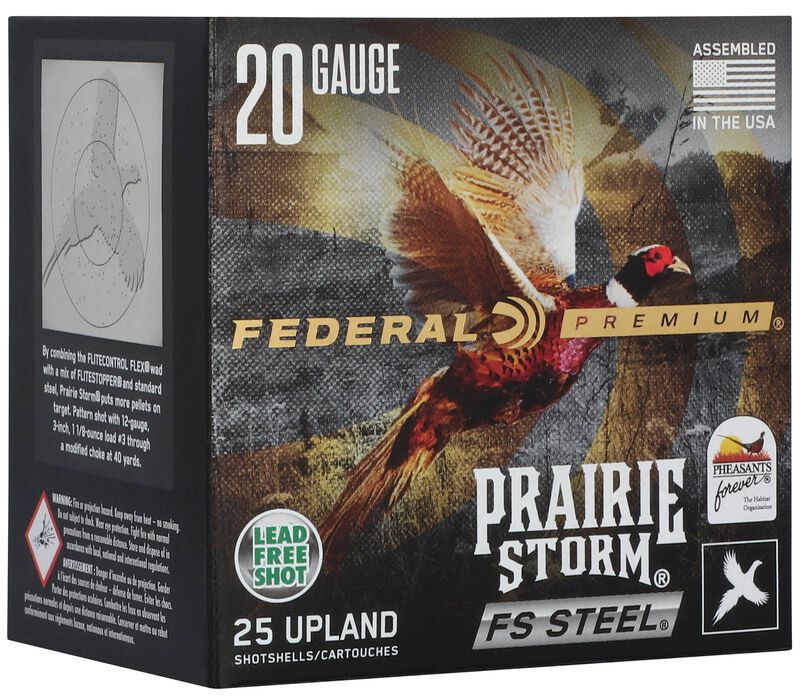 Prairie Storm FS Steel, 20 Gauge, 3 Shot, 3 in, 7/8 oz, 1500 fps