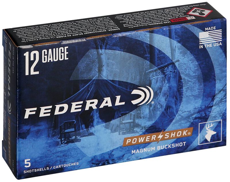 Power-Shok Buckshot, 12 Gauge, 4 Buck Shot, 3 in, 1210 fps