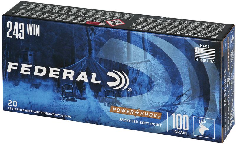Power-Shok Rifle, 243 Win, 100 Grain, Jacketed Soft Point, 2960 fps