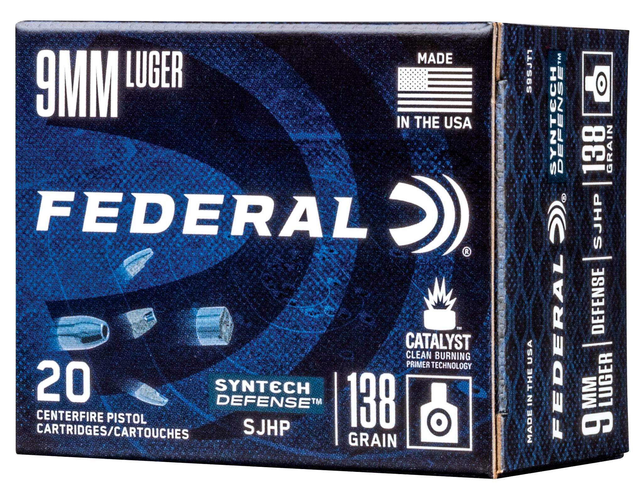 Federal 9mm 138gr Syntech Defense – Reliable 9mm Luger Defense Ammo, 1050 fps, 20 Rounds 2 Federal 9mm 138gr Syntech Defense – Reliable 9mm Luger Defense Ammo, 1050 fps, 20 Rounds - Image 2