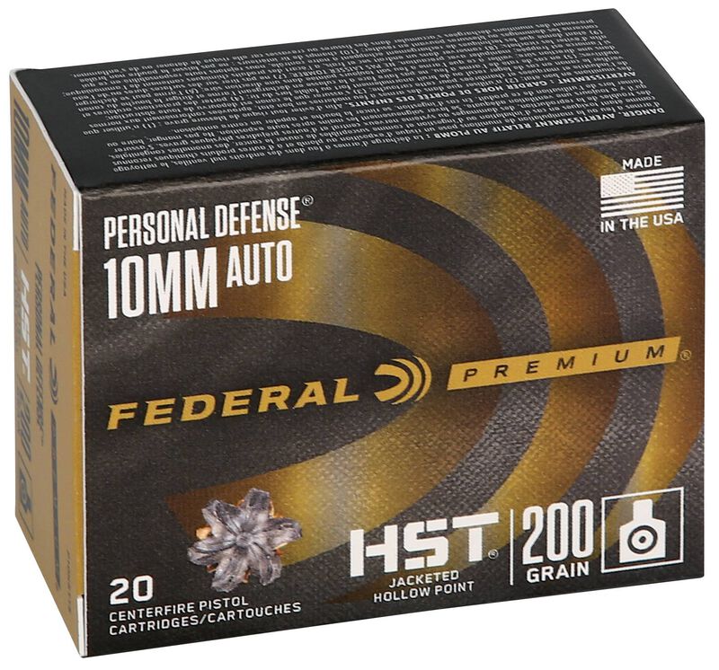 Personal Defense HST, 10mm Auto, 200 Grain, HST Jacketed Hollow Point, 1130 fps