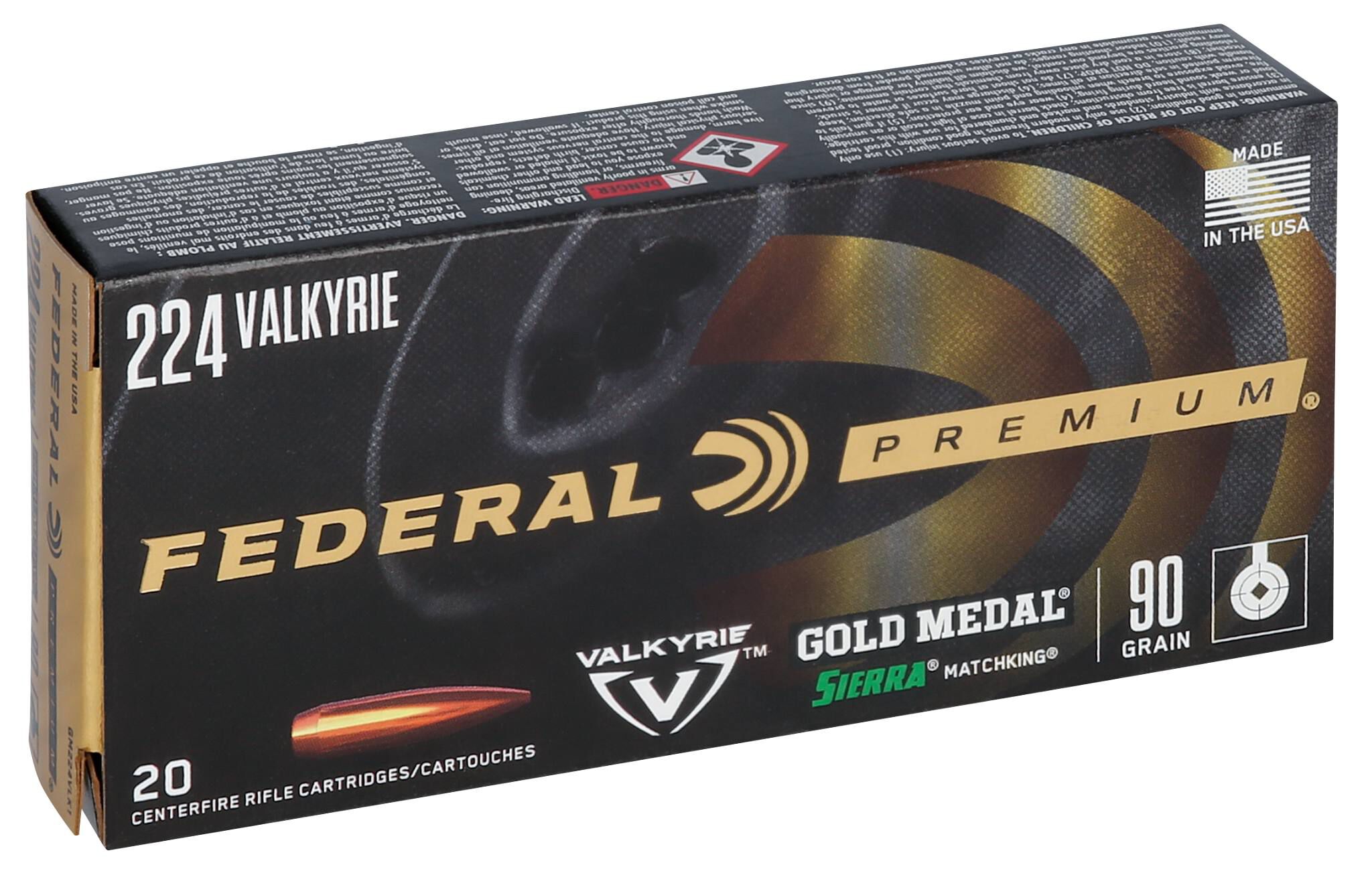 Federal 224 Valkyrie 90gr Sierra MatchKing – Superior .224 Valkyrie Match Ammo, 2700 fps, 20 Rounds 2 Federal 224 Valkyrie 90gr Sierra MatchKing – Superior .224 Valkyrie Match Ammo, 2700 fps, 20 Rounds - Image 2