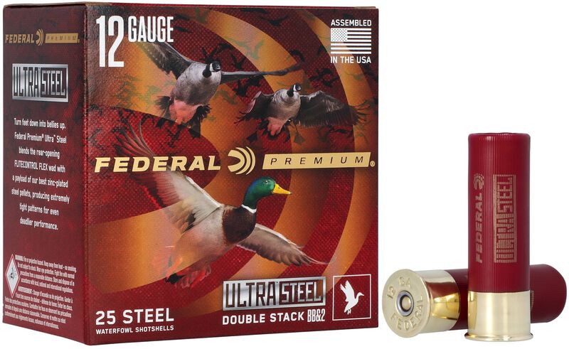 Ultra Steel, 12 Gauge, BB and 2 Shot, 3 in, 1 1/4 oz, 1450 fps
