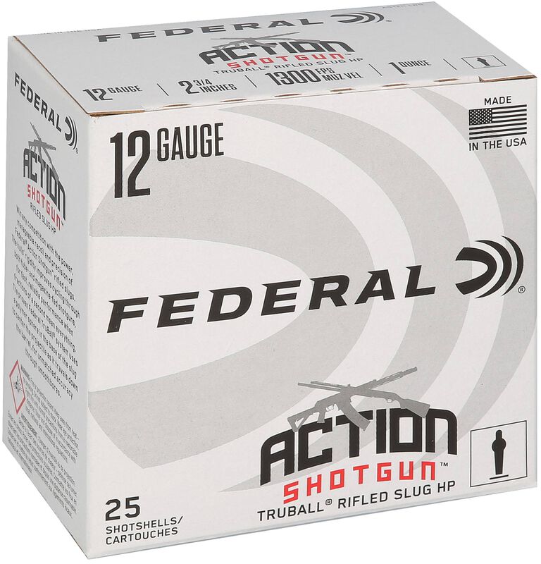 Federal Action Shotgun Rifled Slug, 12 Gauge, 438 Grain, 2-3/4 in, 1300 fps