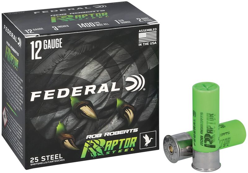 Rob Roberts Raptor Steel, 12 Gauge, 2 Shot, 3 in, 1 3/8 oz, 1400 fps
