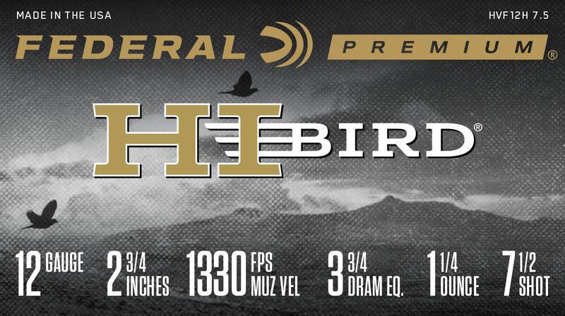 HI-BIRD, 12 Gauge, 7.5 Shot, 2-3/4 in, 1 1/4 oz, 1330 fps
