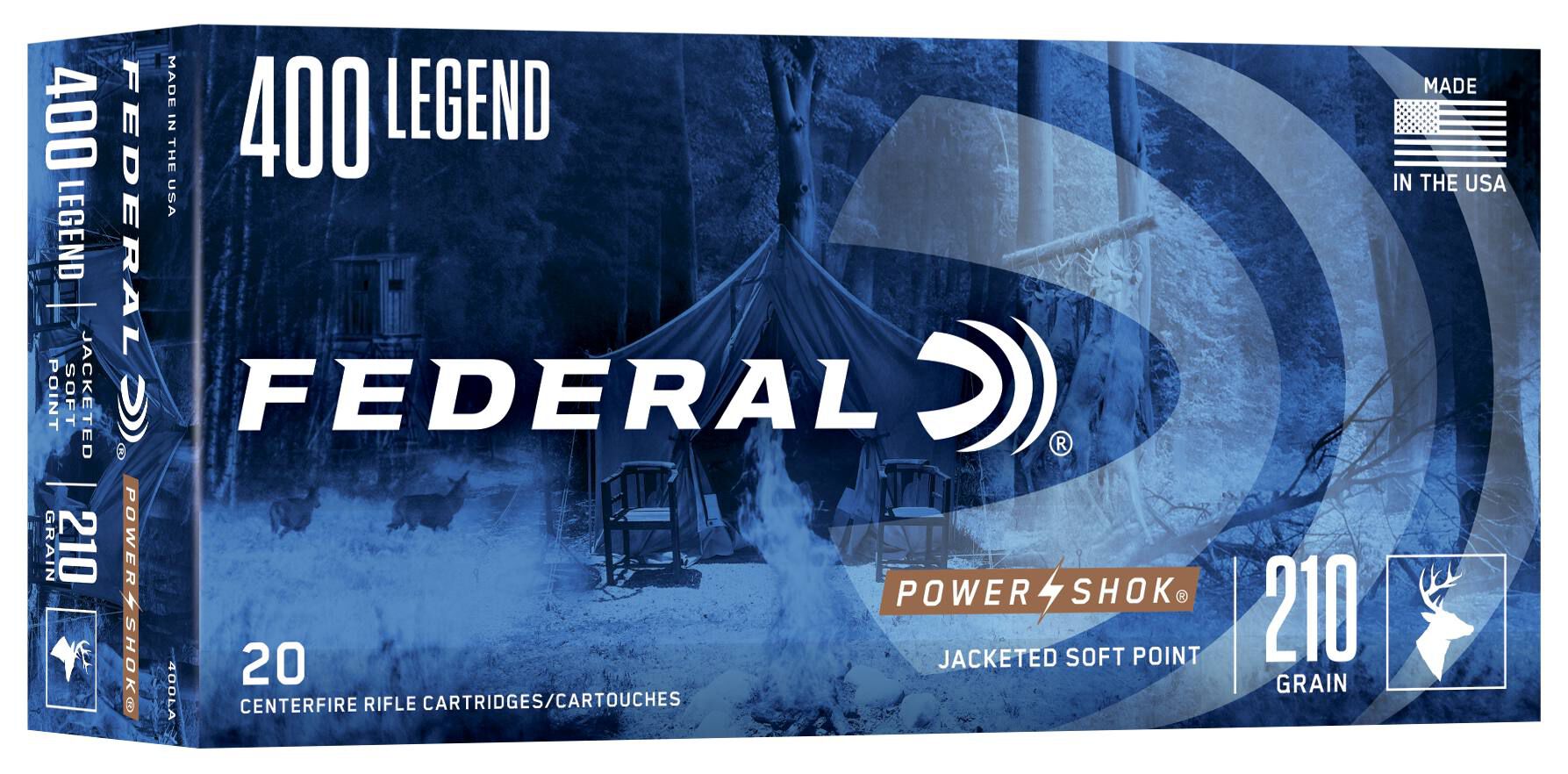 Federal 400 Legend 210gr SP – Proven 400 Legend Straight Wall Deer Ammo, 2250 fps, 20 Rounds