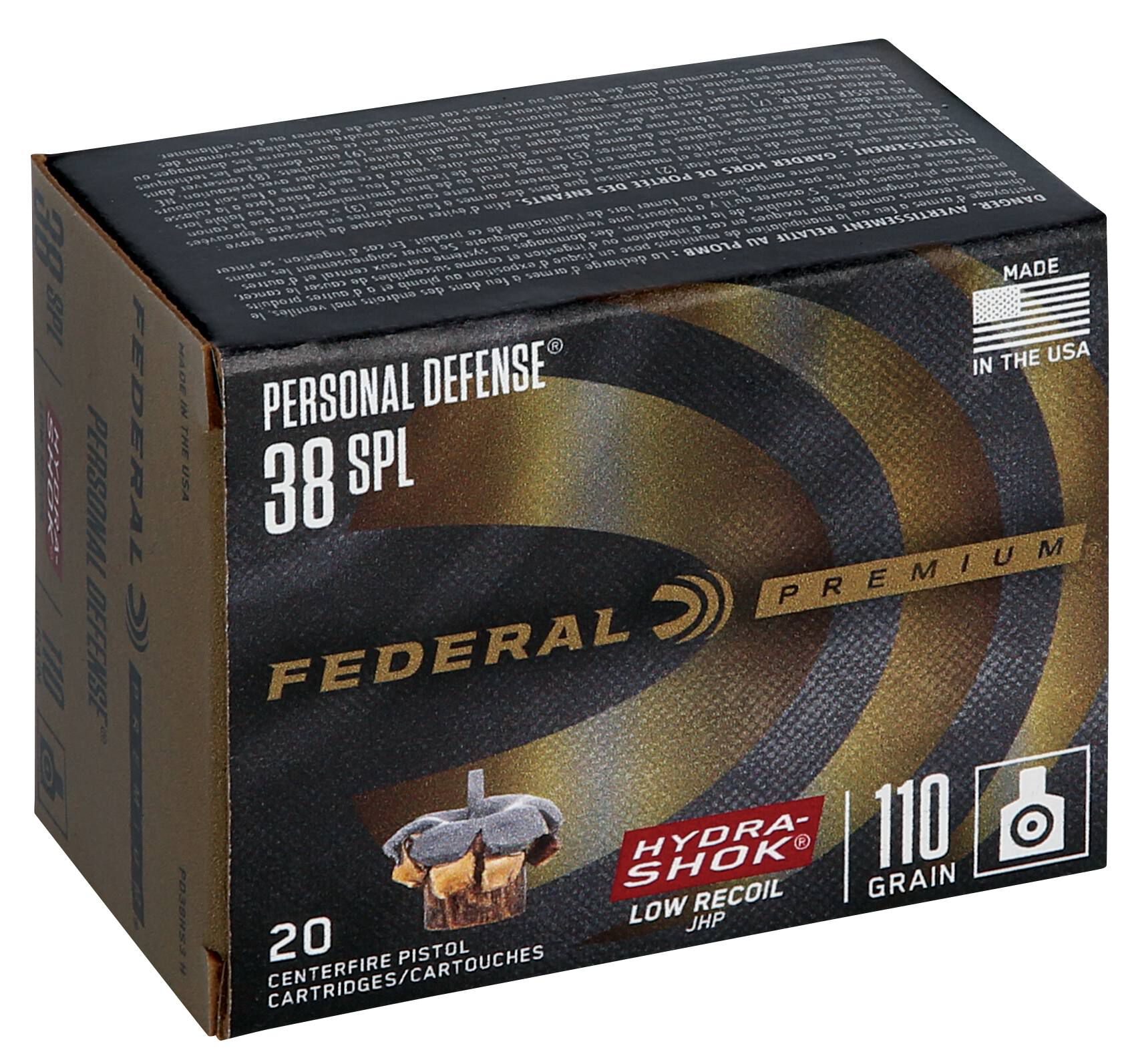 Buy Personal Defense Hydra-Shok Low Recoil 38 Special Ammo | 110