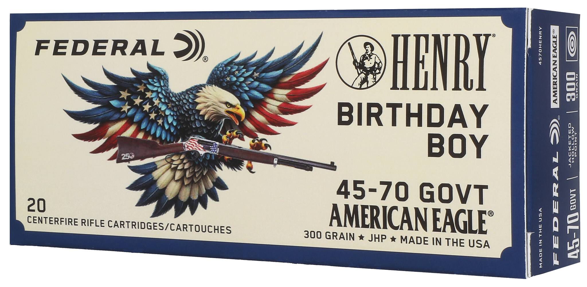 Federal Henry 250th 45-70 300gr HP – Powerful Collector's Edition Lever Ammo, 20 Rounds 2 Federal Henry 250th 45-70 300gr HP – Powerful Collector's Edition Lever Ammo, 20 Rounds - Image 2