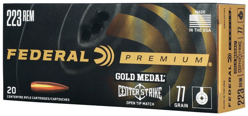 Gold Medal CenterStrike, 223 Rem, 77 Grain, Centerstrike Open Tipped Match, 2720 fps