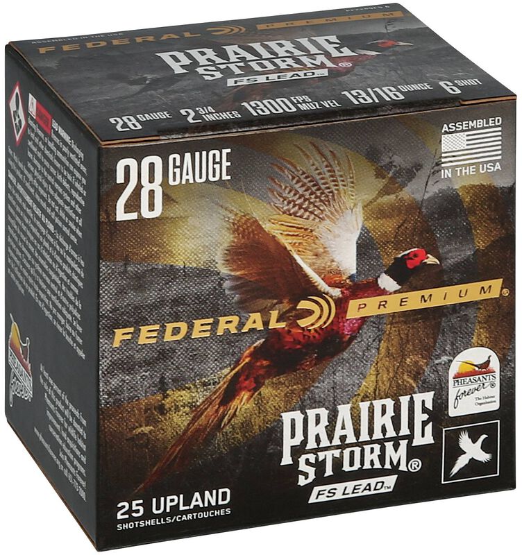 Prairie Storm FS Lead, 28 Gauge, 6 Shot, 2-3/4 in, 13/16 oz, 1300 fps