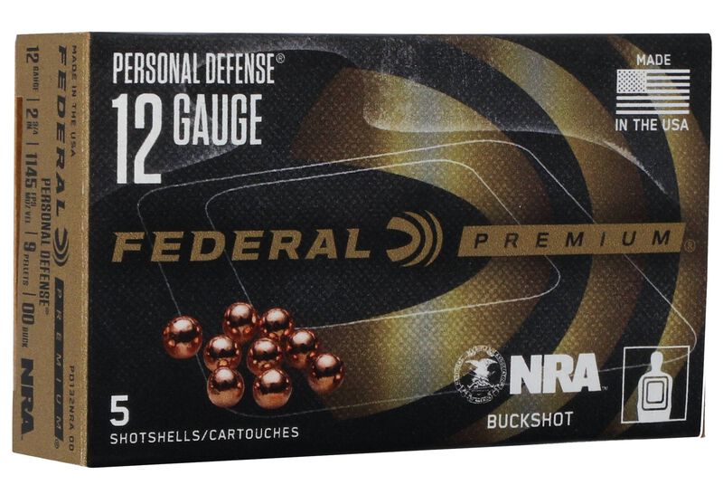 Personal Defense Shotshell with FLITECONTROL Wad, 12 Gauge, 00 Buck Shot, 2-3/4 in, 1145 fps