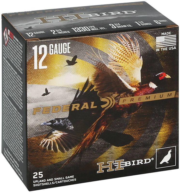 HI-BIRD, 12 Gauge, 6 Shot, 2-3/4 in, 1 1/4 oz, 1330 fps