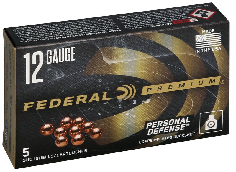 Personal Defense Shotshell with FLITECONTROL Wad, 12 Gauge, 00 Buck Shot, 2-3/4 in, 1145 fps