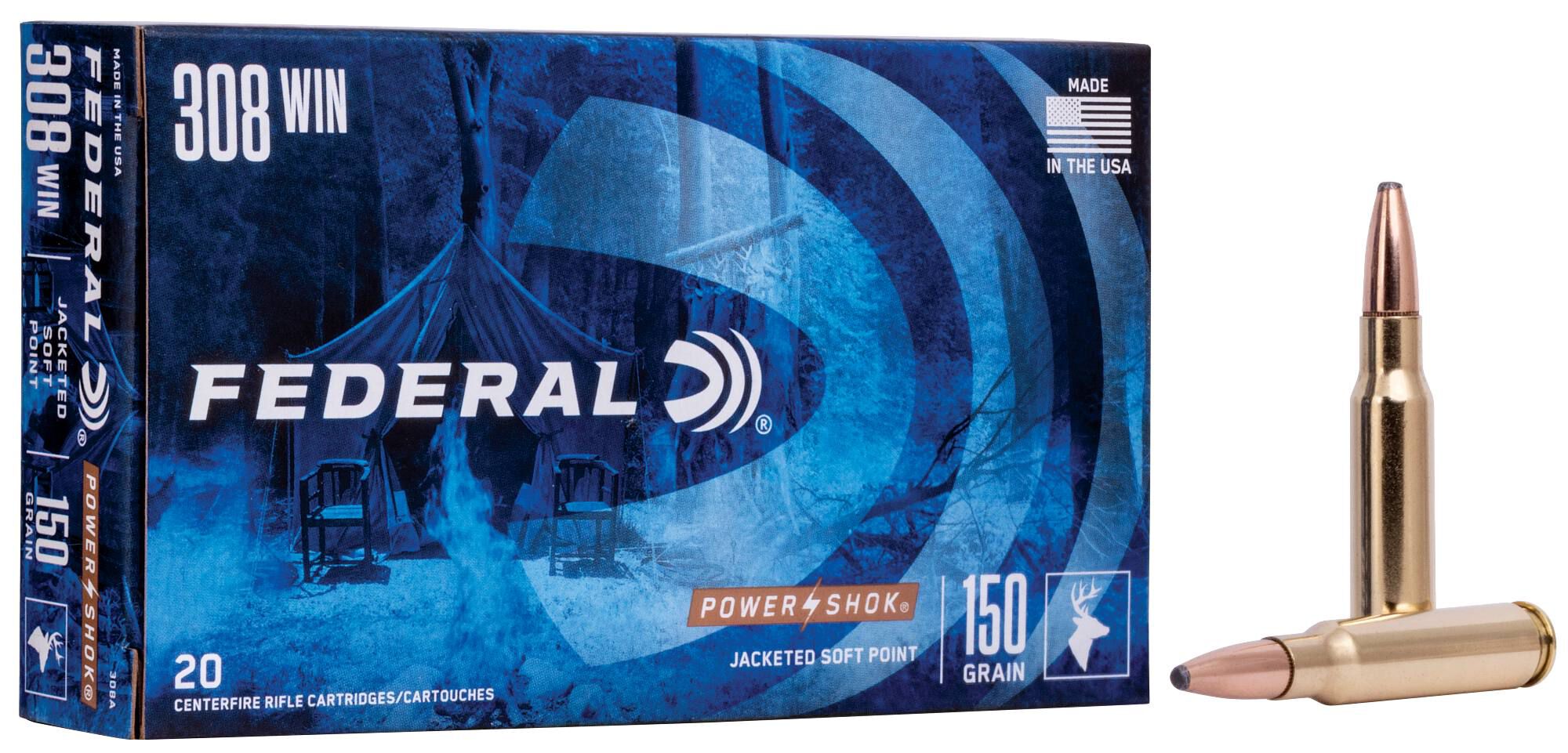 Federal 308 150gr JSP – Proven .308 Win Deer Hunting Ammo, 2820 fps, 20 Rounds