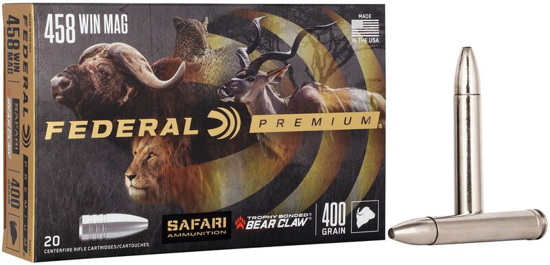 Safari Trophy Bonded Bear Claw, 458 Win Magnum, 400 Grain, Trophy Bonded Bear Claw, 2250 fps