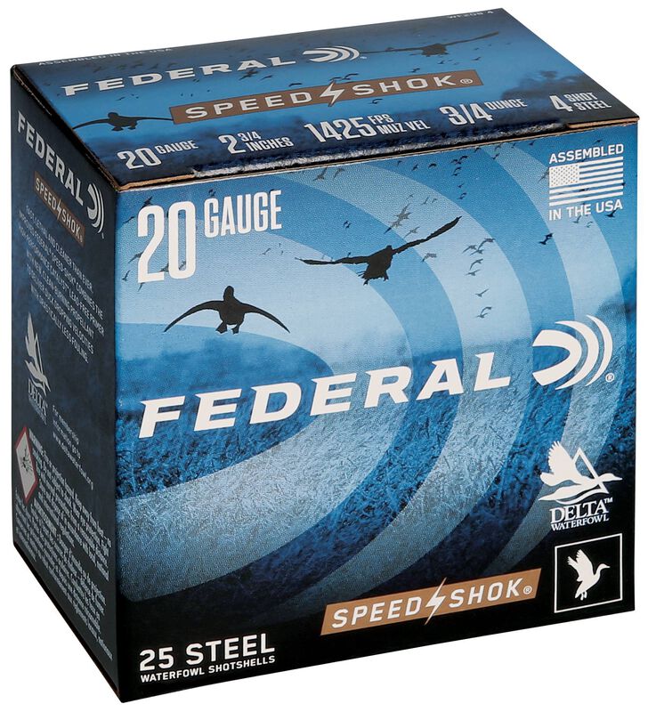 Speed-Shok, 20 Gauge, 4 Shot, 2-3/4 in, 3/4 oz, 1425 fps