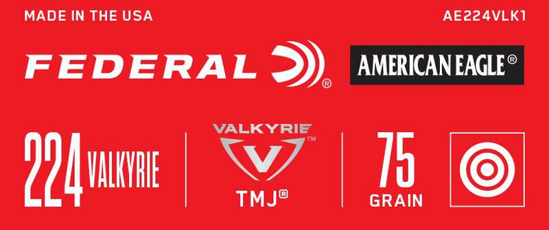 American Eagle Rifle, 224 Valkyrie, 75 Grain, Full Metal Jacket, 3000 fps