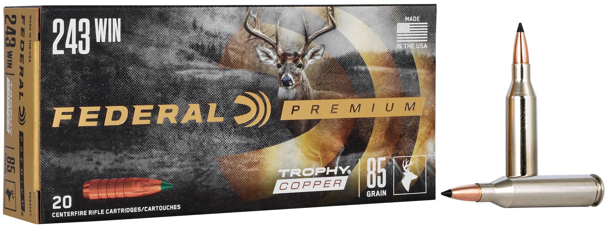Federal 243 Win 85gr Trophy Copper – Proven .243 Winchester Lead-Free Hunting Ammo, 3200 fps, 20 Rounds 2 Federal 243 Win 85gr Trophy Copper – Proven .243 Winchester Lead-Free Hunting Ammo, 3200 fps, 20 Rounds - Image 2