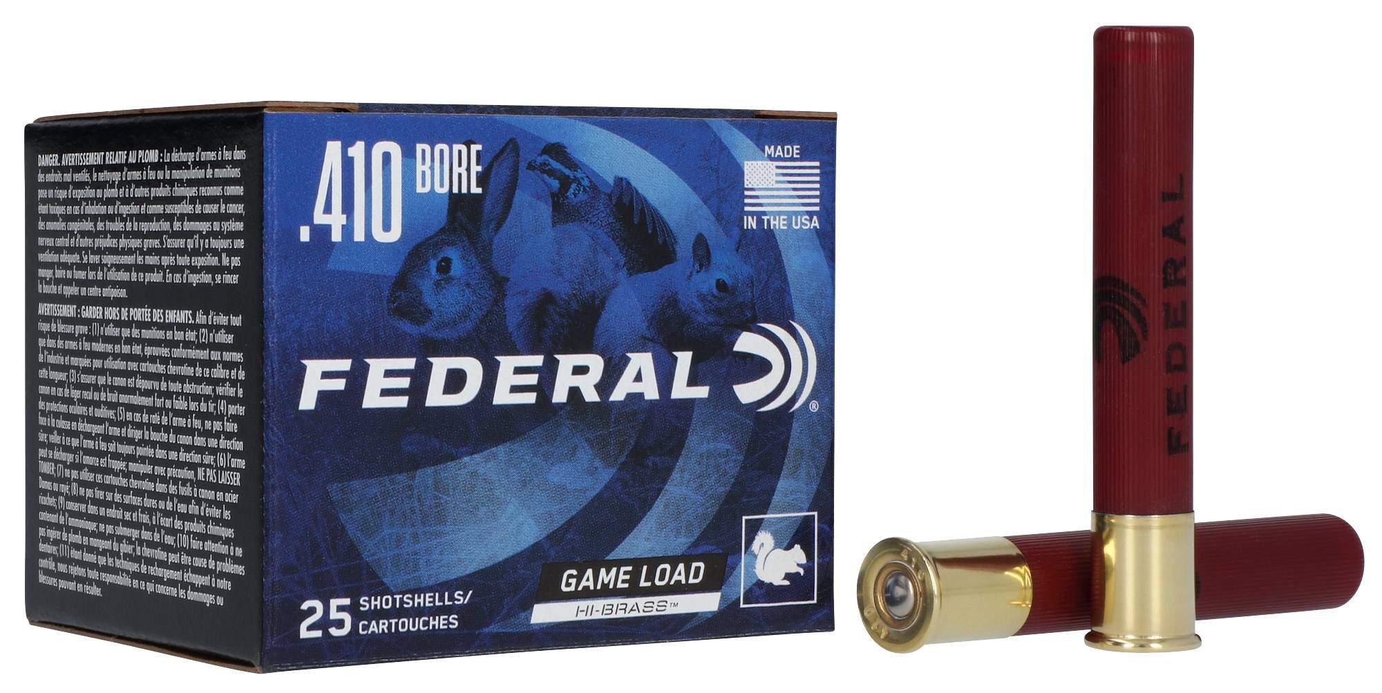 Federal Game-Shok 410 3 Inch 5 Shot – Proven 3 Inch Hi-Brass Small Game Loads, 25 Shells 2 Federal Game-Shok 410 3 Inch 5 Shot – Proven 3 Inch Hi-Brass Small Game Loads, 25 Shells - Image 2