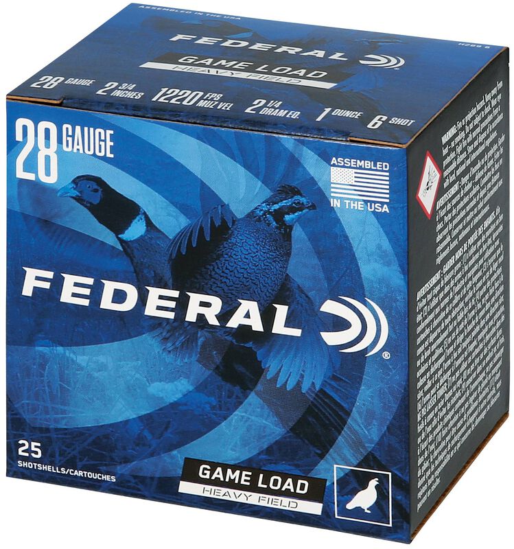 Game Load Upland Hi-Brass, 28 Gauge, 6 Shot, 2-3/4 in, 1 oz, 1220 fps