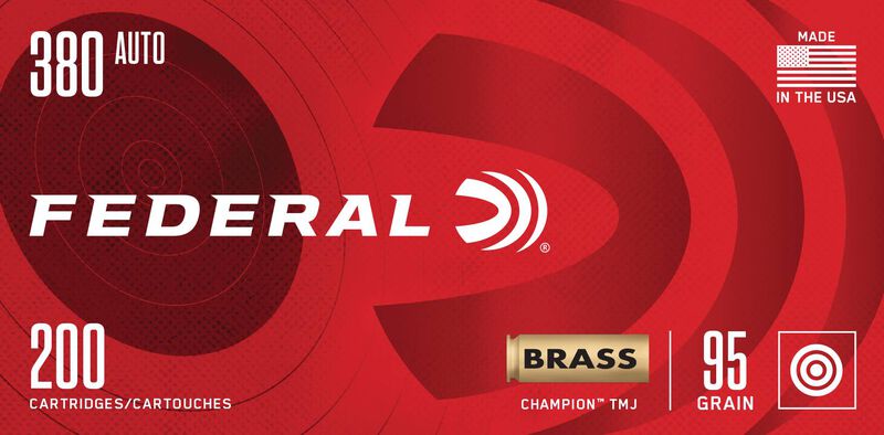 Champion Training, 380 Auto, 95 Grain, Full Metal Jacket, 980 fps