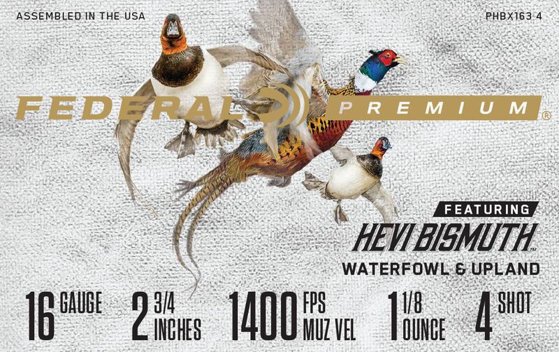 Premium HEVI-Bismuth, 16 Gauge, 4 Shot, 2-3/4 in, 1 oz, 1400 fps