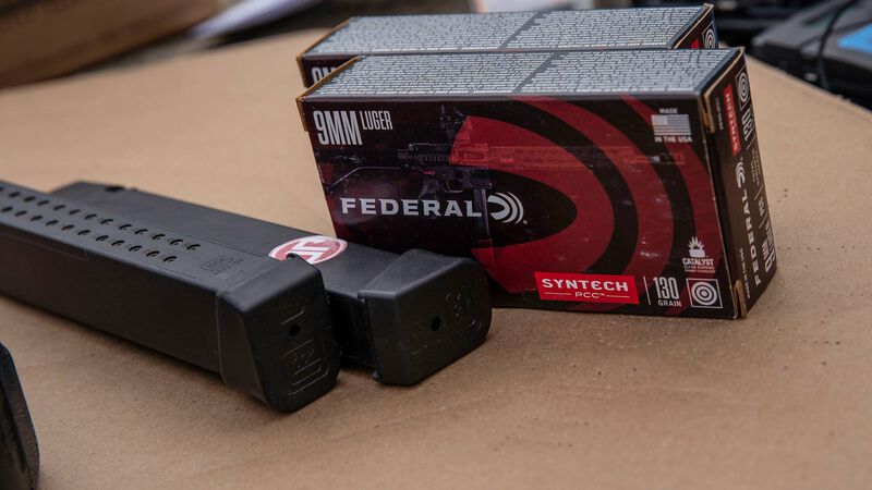 Syntech PCC, 9mm Luger, 130 Grain, Syntech Jacket Flat Nose, 1140 fps