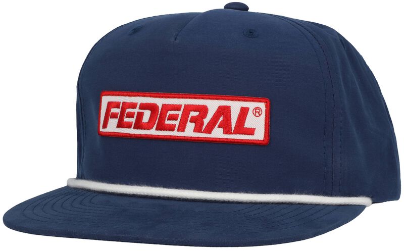 Federal Logo Patch White Rope Hat, Navy, Flat Bill