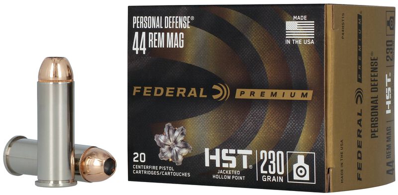 Personal Defense HST, 44 Rem Magnum, 230 Grain, HST Jacketed Hollow Point, 1085 fps