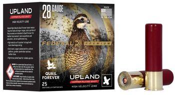 Upland Quail Forever High Velocity, 28 Gauge, 7.5 Shot, 2-3/4 in, 3/4 oz, 1295 fps