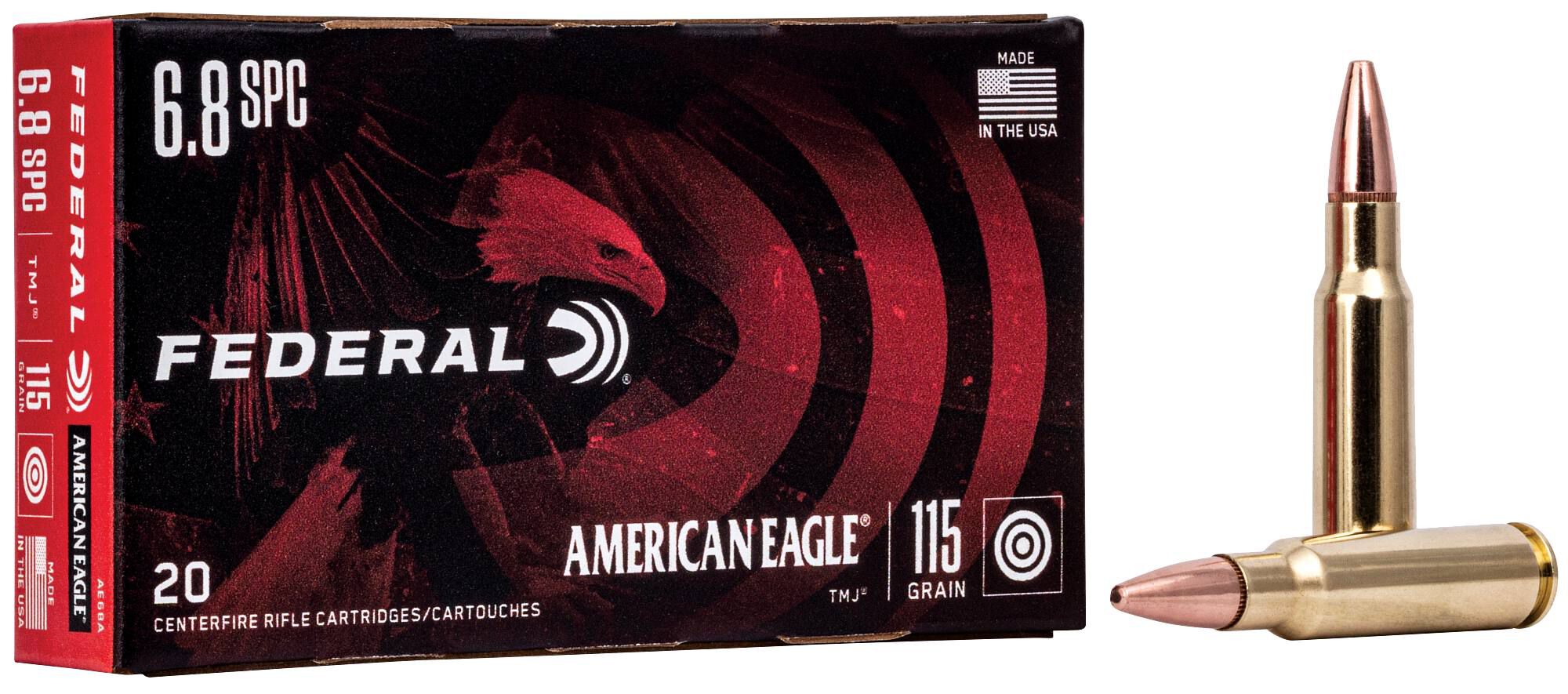 Buy American Eagle Rifle 6.8 Rem SPC Ammo | 115 Grain, 2675