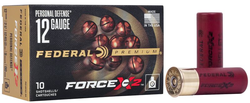 Personal Defense Shotshell FORCE X2, 12 Gauge, 00 Buck Shot, 2-3/4 in, 1250 fps