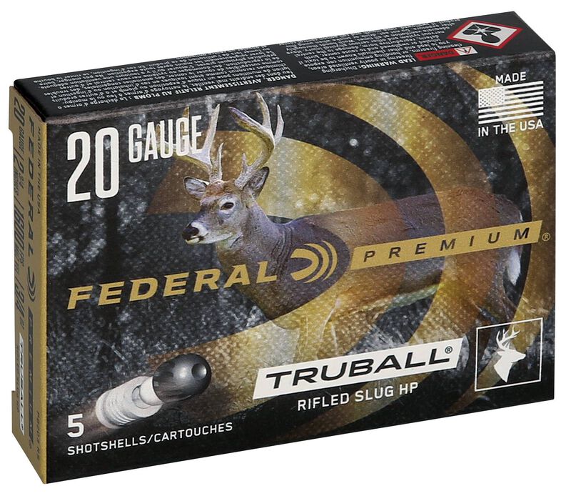 TruBall Rifled Slug, 20 Gauge, 328 Grain, 2-3/4 in, 1600 fps