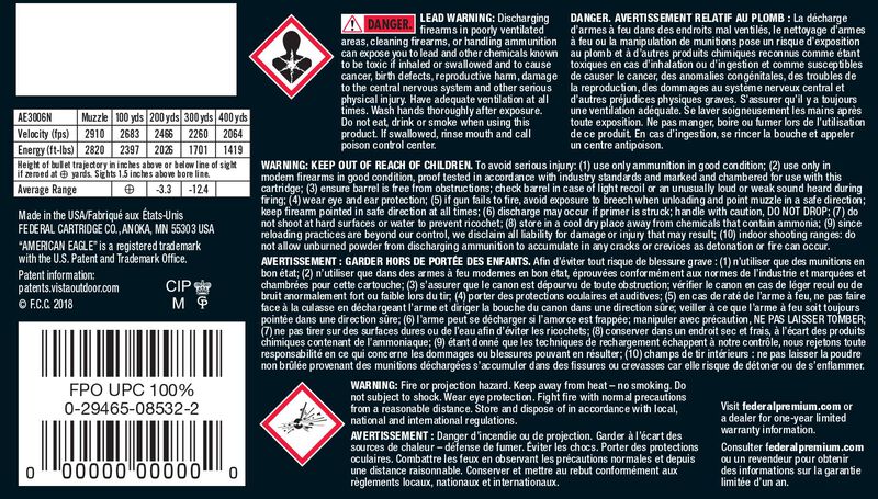 American Eagle Rifle, 30-06 Springfield, 150 Grain, Full Metal Jacket Boat-Tail, 2910 fps