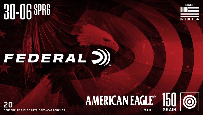American Eagle Rifle, 30-06 Springfield, 150 Grain, Full Metal Jacket Boat-Tail, 2910 fps