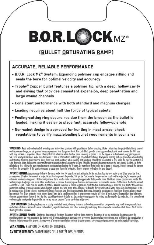 Trophy Copper Muzzleloader Bullet, .50, 270 Grain