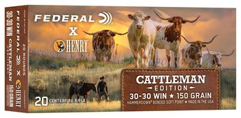 Federal x Henry Cattleman Edition, 30-30 Win, 150 Grain, Bonded Soft Point, 2390 fps