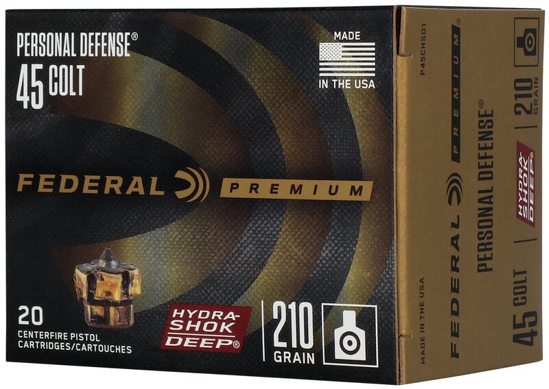 Personal Defense Hydra-Shok Deep, 45 Colt, 210 Grain, Hydra-Shok Deep Jacketed Hollow Point, 913 fps